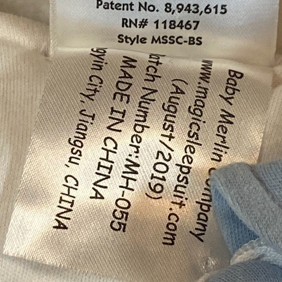 Merlin's Magic Sleep Suit Baby Sleeper Size Small 3-6 Months Blue - Picture 6 of 9